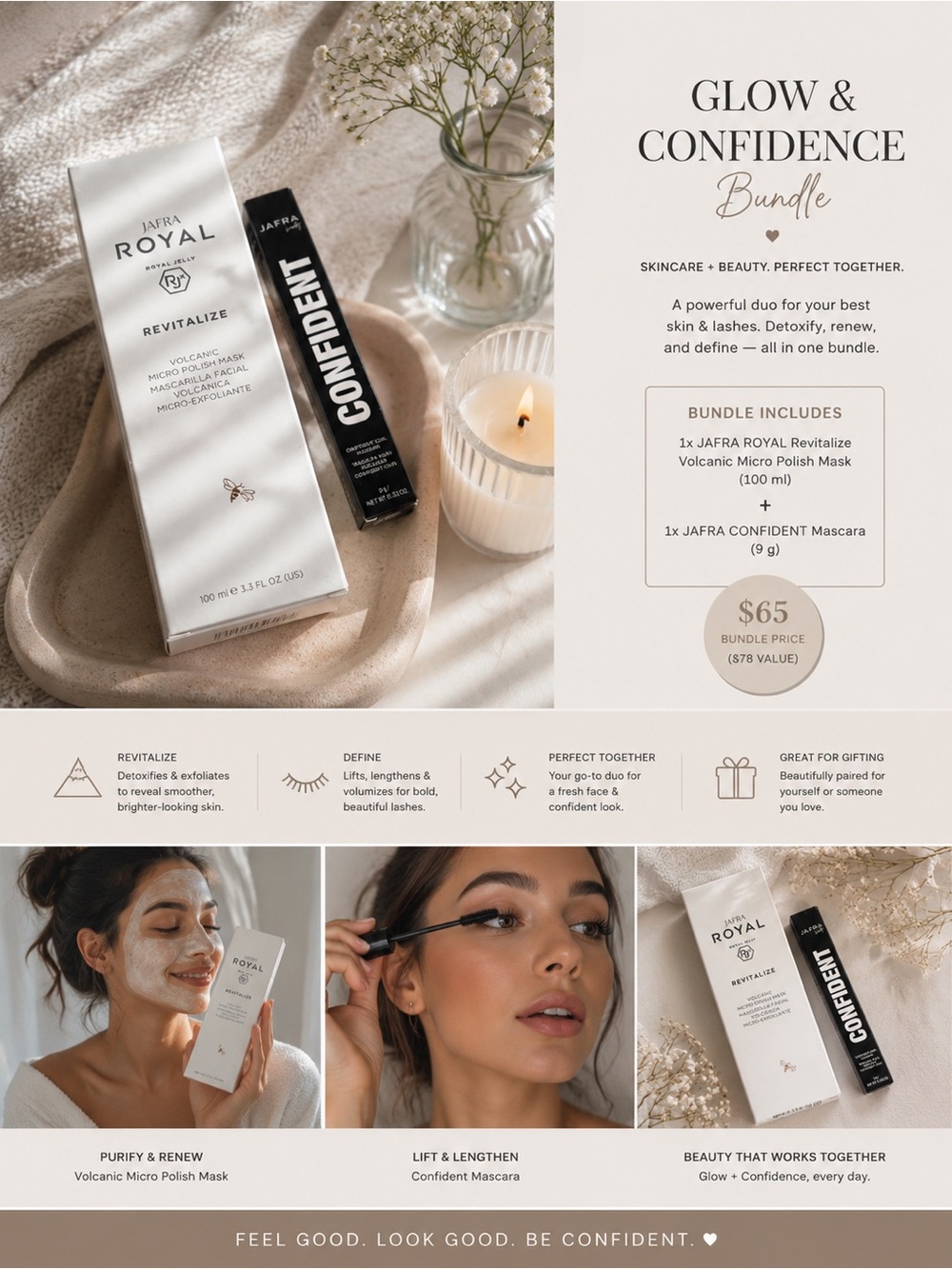 JAFRA Royal Revitalize & Confident Mascara Set